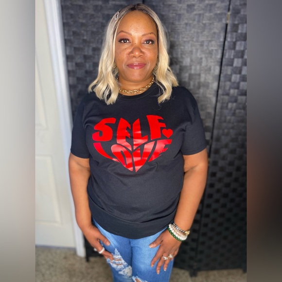 Dani Self Love Black & Red Short Sleeve Tee - Picture 5 of 6